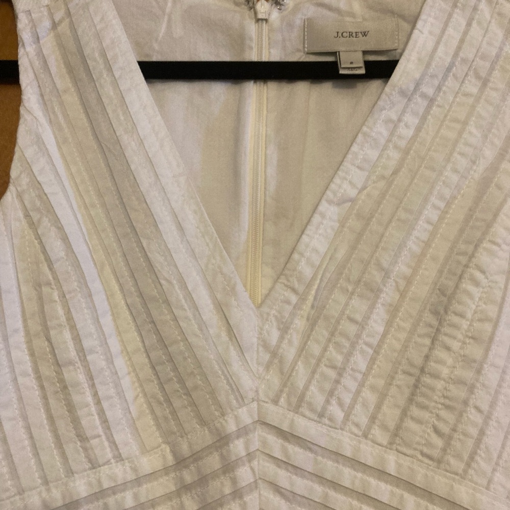 Women’s J Crew White Sleeveless V Neck Summer Dress, Size 2. - Picture 9 of 12